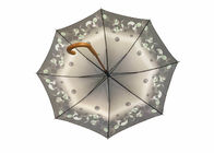 8つのパネル ポリエステル木の棒の傘の紫外線保護繭紬の花柄 サプライヤー