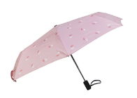 ピンクの密集した旅行傘、旅行日傘のゴム製Caotedのハンドル サプライヤー