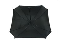 黒はゴルフ傘の正方形の形のガラス繊維の肋骨のゴム製ハンドルを印刷しました サプライヤー